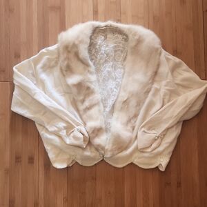 Elegant Cream Faux Fur Cardigan